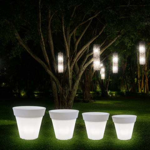 Vaso conico luminoso per esterno giardino con kit luce Pegasus Promozione