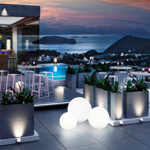 Lampada LED design a sfera Ø 30cm per giardino esterno bar ristorante Sirio Promozione