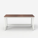 Scrivania ufficio rettangolare 120x60cm legno metallo moderno bianco Bridgewhite 120 Sconti