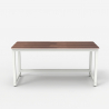 Scrivania ufficio rettangolare 120x60cm legno metallo moderno bianco Bridgewhite 120 Sconti