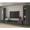 Wohnwand mit TV-Ständer und 2 anthrazit glänzenden Vitrinen Daiquiri Sales