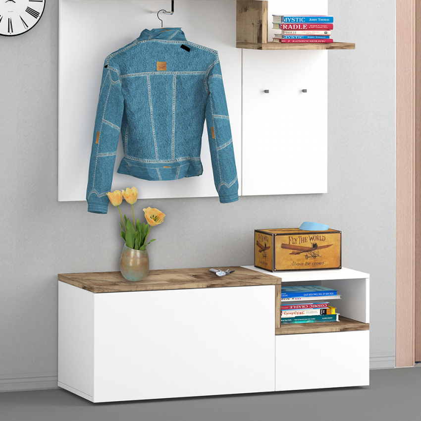 Eingangskommode 2 Türen, offenes Fach, niedrige Anrichte Zet Baix Acero Aktion Eingangskommode 2 Türen, offenes Fach, niedrige Anrichte Zet Baix Acero Aktion