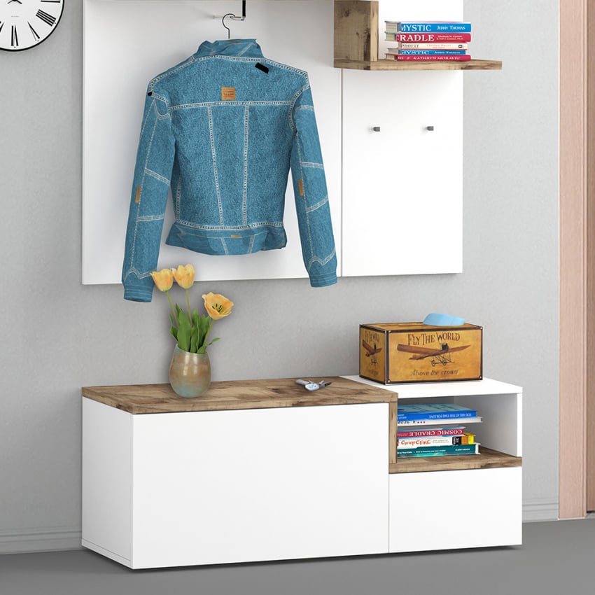 Mobiletto da ingresso 2 ante vano a giorno credenza bassa Zet Baix Acero Promozione Mobiletto da ingresso 2 ante vano a giorno credenza bassa Zet Baix Acero Promozione