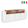 Sideboard Design weißes Holz 200cm Sideboard 4 Fächer Corona Side Verkauf