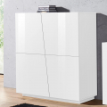 Sideboard Wohn- und Esszimmer 120cm 2 Türen 4 Regalböden Hochglanz Weiß Vega Home Aktion
