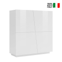 Sideboard Wohn- und Esszimmer 120cm 2 Türen 4 Regalböden Hochglanz Weiß Vega Home Verkauf