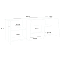Design-Wohnzimmer-Anrichte 4 Türen 3 Schubladen 220cm weiß hochglanz Ping Wide Rabatte