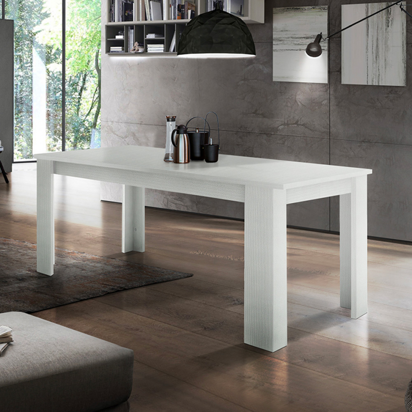 Tavolo allungabile legno bianco 90x140-190 soggiorno sala da pranzo Jesi Hout Promozione Tavolo allungabile legno bianco 90x140-190 soggiorno sala da pranzo Jesi Hout Promozione