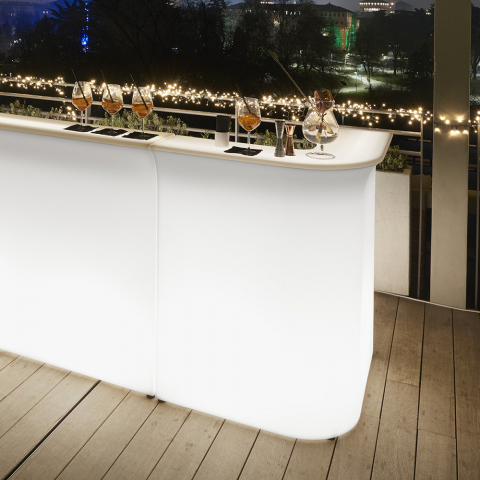 Angolo bancone bar luminoso personalizzabile reception cocktail Slide Break Corner Promozione
