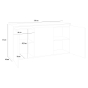 Sideboard 3 Türen 150cm glänzend weiß Eingangshalle Wohnzimmer Magic Lawe Katalog