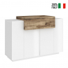 Moderne Küchen- und Wohnzimmerschrank weiß Holz Coro Bata Acero Verkauf