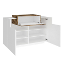 Moderne Küchen- und Wohnzimmerschrank weiß Holz Coro Bata Acero Sales