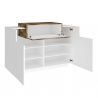 Moderne Küchen- und Wohnzimmerschrank weiß Holz Coro Bata Acero Sales