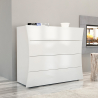 Designer-Kommode Schlafzimmer 4 Schubladen Hochglanz Weiß Arco Draw Aktion