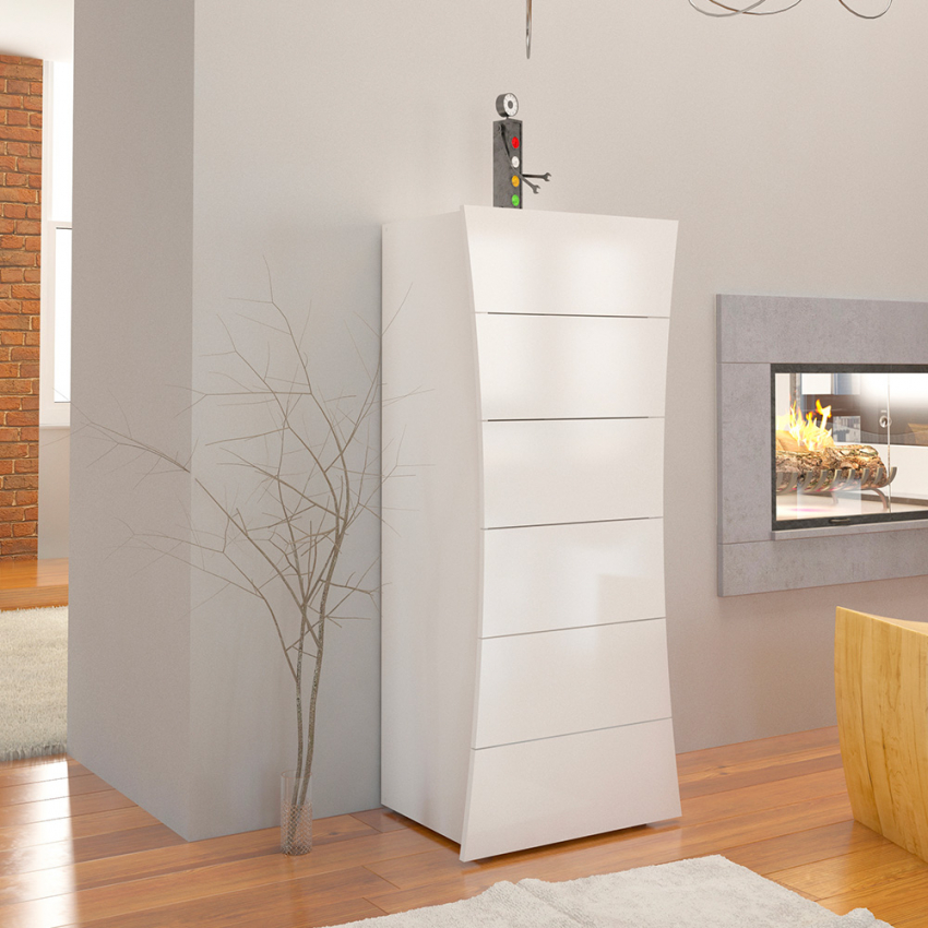 Kommode Schlafzimmer 6 Schubladen Hochglanz Weiß Arco Septet Aktion Kommode Schlafzimmer 6 Schubladen Hochglanz Weiß Arco Septet Aktion