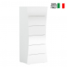 Arco Septet weiß glänzend 6-Schubladen-Schlafzimmerkommode Verkauf