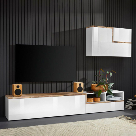 Wand-TV-Schrank Wohnzimmer Design Zet Skone Acero Aktion