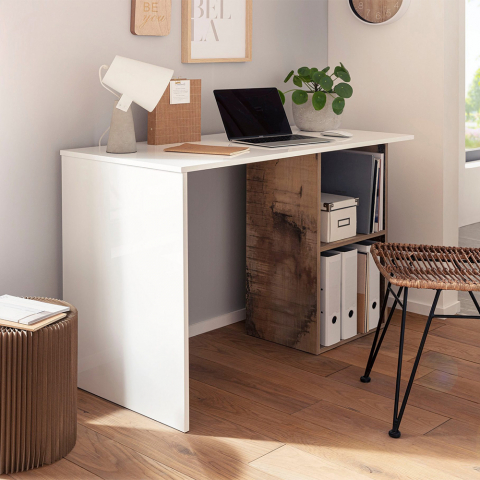Scrivania design innovativo 110x50cm casa smart working ufficio Conti Acero Promozione