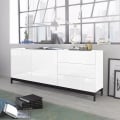 Credenza soggiorno 2 ante 3 cassetti 170cm bianco lucido Metis Up Kommode Promozione