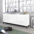 Metis Up Sideboard Wohnzimmer 2 Türen 3 Schubladen 170 cm Hochglanz Weiß Kommode Aktion