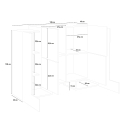 Design-Sideboard mit 6 Türen, 130cm, Eingang/Wohnzimmer, Modell Pillon Vaux, Akazie Katalog