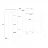 Design-Sideboard mit 6 Türen, 130cm, Eingang/Wohnzimmer, Modell Pillon Vaux, Akazie Katalog