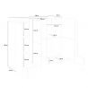 Sideboard 6 Türen modernes Design Wohnzimmer Sideboard 130cm Pillon Vaux Katalog