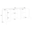 Sideboard 5 Türen 4 Einlegeböden Sideboard modernes Design 170cm Pillon Lumi Ahorn Rabatte