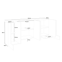 Sideboard 210cm 6 Türen modernes Design Pillon Fabrik Ardesia Lagerbestand