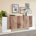 Küchen-/Wohnzimmer-Schrank mit 6 Türen, 210 cm, Design Pillon Fabrik Acero Aktion