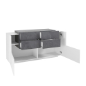 Sideboard 160cm Wohnzimmer Kommode 4 Schubladen 2 Türen Weiß Schiefer New Coro Home Sales