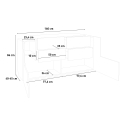 Sideboard 160cm Wohnzimmer Kommode 4 Schubladen 2 Türen Weiß Schiefer New Coro Home Modell