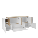 Design Wohnzimmer Sideboard 200cm glänzend weiß Holz Neu Coro Kommode Sales