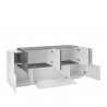 Modernes Design Sideboard 200cm Schiefer weiß glänzend Neu Coro Kommode Sales