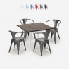 set tisch 80x80cm industriedesign 4 stühle style bar küche hustle white Sales