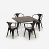 set tisch 80x80cm industriedesign 4 stühle Lix style bar küche hustle white Preis