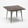 table 80x80 design industriel + 4 chaises style cuisine bar hustle 