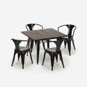 set tisch 80x80cm 4 stühle industriedesign stil Lix küche bar hustle black Preis