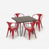 set 4 sedie stile tavolo 80x80cm design industriale bar cucina reims dark Costo
