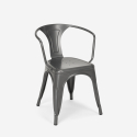 set 4 sedie stile tavolo 80x80cm design industriale bar cucina reims dark 
