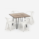 table 80x80cm + 4 chaises style design industriel cuisine bar reims Caractéristiques