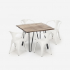 table 80x80cm + 4 chaises style design industriel cuisine bar reims Caractéristiques