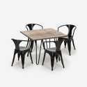 table 80x80cm + 4 chaises style design industriel cuisine bar reims Achat