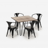 set design industriale tavolo 80x80cm 4 sedie stile cucina bar reims Prezzo