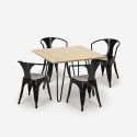 table 80x80 design industriel + 4 chaises style bar cuisine bar reims light Modèle