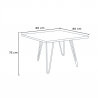 set tavolo 80x80cm design industriale 4 sedie stile bar cucina reims light 