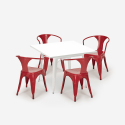 set 4 sedie tavolo acciaio bianco 80x80cm industriale century white Costo