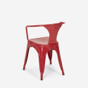 set 4 sedie tavolo acciaio bianco 80x80cm industriale century white 