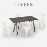 set tisch aus holz 120x60cm 4 stühle industriestil küche restaurant wismar Angebot
