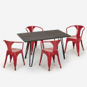set cucina ristorante tavolo legno 120x60cm 4 sedie stile industriale Lix wismar Costo